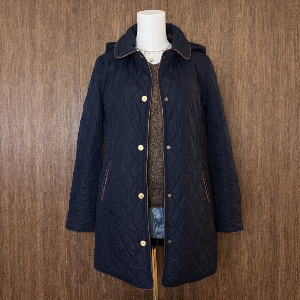 Lauren Ralph Lauren Navy Blue Quilted Coat